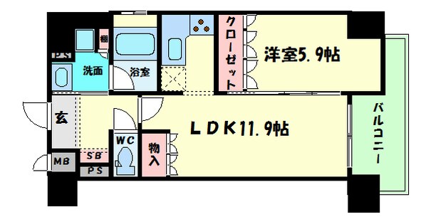 西大橋駅 徒歩3分 8階の物件間取画像